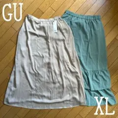 ◾️クスミカラー◾️サテンフレアロングスカート ◾️ジーユー◾️GU◾️新品◾️未使用◾️XL