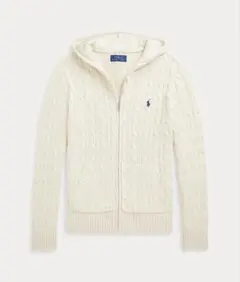 Polo Ralph Lauren ケーブルコットンフーデッドフルジップセーター