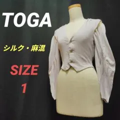 TOGA　トーガ　カーディガン　シルク混　麻混　ショート　レディースのサムネイル
