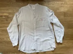 ダントン　ダブルガーゼシャツ　バンドカラー　グレー系 サイズ40