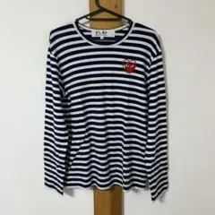 PLAY COMME des GARÇONS 長袖Sネイビー/ホワイトストライプ