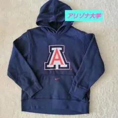 美品 Nike カレッジロゴ アリゾナ パーカー ネイビー sizeM