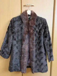 ヌーベルイブ　フェイクファー ジャケット　ラビットファー　茶色(7号)