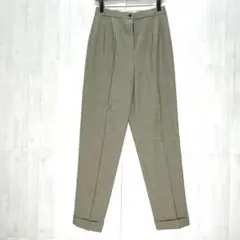 コルディア　センタープレス ダブルヘム スラックス　チェック　グレー