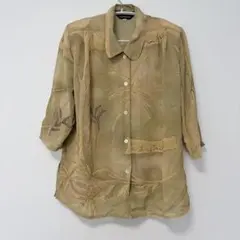 MARYLESTER 80s シアーブラウス 七分袖 ポリエステルM レトロのサムネイル
