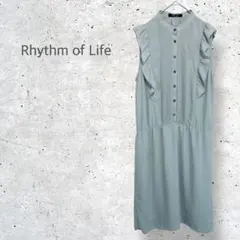 【rhythm of life】バンドカラー　ピンタック　ノースリーブワンピースのサムネイル