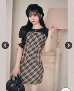 ミシェルマカロン ボレロsetフロントリボンチェックトップス - メルカリ
