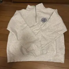 HUF グレー ハーフジップ トレーナー