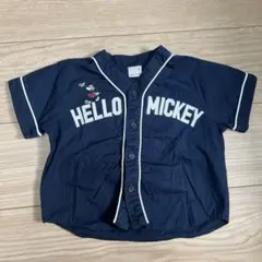 petit main ミッキー 半袖シャツ ネイビー