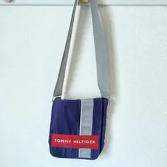【最安】 トミーヒルフィガーショルダーバッグネイビー希少デザインレッドライン
