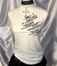 Y2k プリントノースリーブ グランジ 平成ギャル ロック パンク 00s