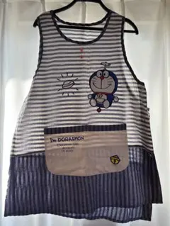 ドラえもん ストライプ柄エプロン フリーサイズ