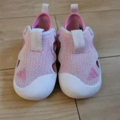 Adidas 14cm ピンク メッシュ サンダル