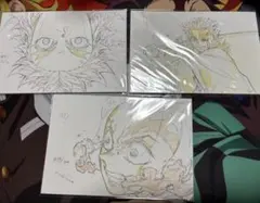 鬼滅　展示原画ポストカードセット　煉獄杏寿郎　竈門炭治郎・我妻善逸・嘴平伊之助