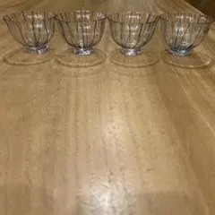 作家物　吹きガラス　糸づくりグラス　冷茶　冷酒杯　四個