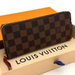 ルイヴィトン【最高級美品】ダミエ フューシャ ジッピークレマンス 長財布