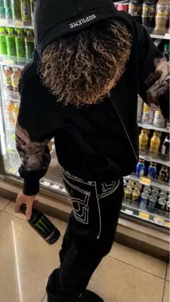 True Religion ブラックデニムパンツ フレア ブーツカットのサムネイル