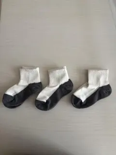 キッズ靴下 3足セット 15-20cm ホワイト/グレー