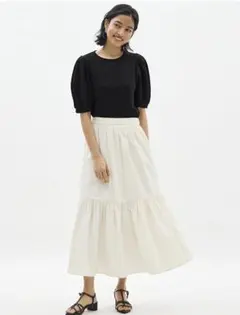 ティアードフレアロングスカート