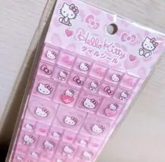 Hello Kitty タイルシール レオパードピンク