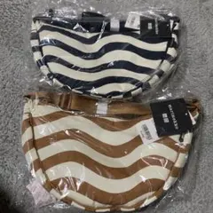 新品　マリメッコ　ユニクロ　ラウンドミニショルダーバッグ　ネイビー　ブラウン