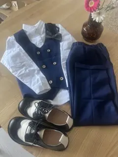 フォーマルスーツセット ネイビー 140 5点セット