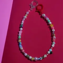 カラフルビーズストラップハンドメイド