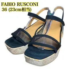 FABIO RUSCONI 厚底サンダル ブラック 36(23) ストラップ
