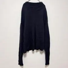 ニット セーター ブラック オーバーサイズ ゆるだぼ 黒 無地 シンプル