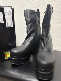 新品ヨースケYOSUKE 24cm24.5cm厚底ショートブーツプラットフォーム