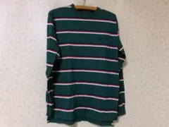 104905　Polo by ラルフローレン　ロンT　緑地・紺ｘ赤ｘ白ボーダー