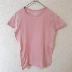 アスレタ 総柄 Tシャツ クルーネック 半袖 L 桃 化繊 フィットネスのサムネイル