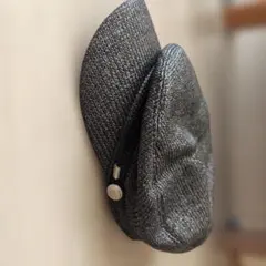 黒い編み込みキャスケット★お値下げしました!