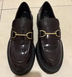 【未使用級】ZARA プラットフォームローファー ベルクロ 厚底 24.5 39 未使用級】ZARA プラットフォームローファー ベルクロ 厚底 24.5 39