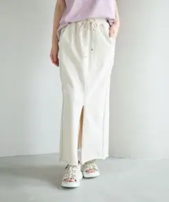 フロントスリットスウェットスカート　ベイフローのサムネイル