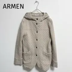 アーメン コットンキルト フードジャケット F フランス製 ベージュ