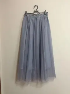 プリーツスカート グレー ロングスカート