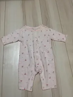 ピンク チェリー柄 ロンパース 60