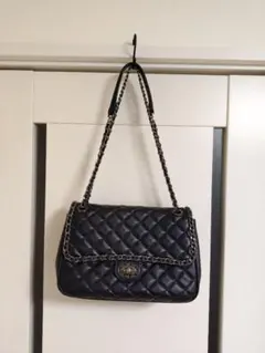 新同☆チェーンバッグ☆黒×S金具☆ななめ可能☆マトラッセノベルティ