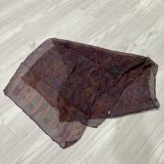 シルク100% 薄手ストール 紫系ペイズリー c-kn1570