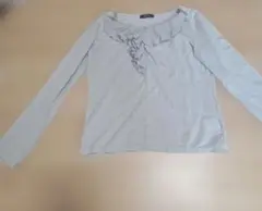 COMME CA ISM グレー フリル 長袖Tシャツ M