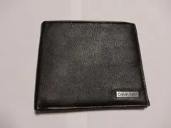 Calvin Klein 黒 レザー 二つ折り財布