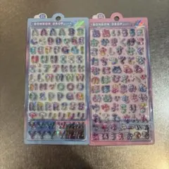 正規品 ボンボンドロップシール もじ ひらがな アルファベット レインボー