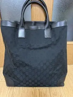 GUCCI GGキャンバス トートバッグ ブラック
