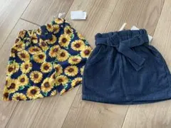 新品　ベビー　女の子　デニムスカート　キュロットパンツ