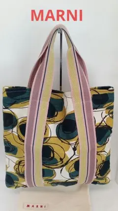 希少】MARNI マルニ トートバッグ キャンバス 花柄 フラワー ロープ 
