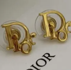 美品】Dior ディオール トロッター ロゴピアス ゴールド ヴィンテージ