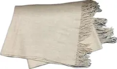 ミラショーン　フリンジ付き大判ストール　ピンク系