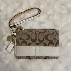 Coach ポーチ ブラウン/ホワイト