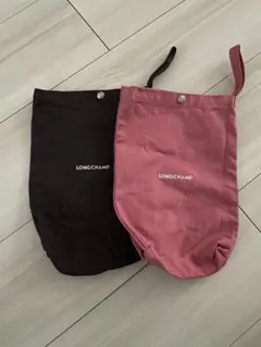 LONGCHAMP シューズバッグ 38 ピンク・チャコールグレの２枚セットのサムネイル